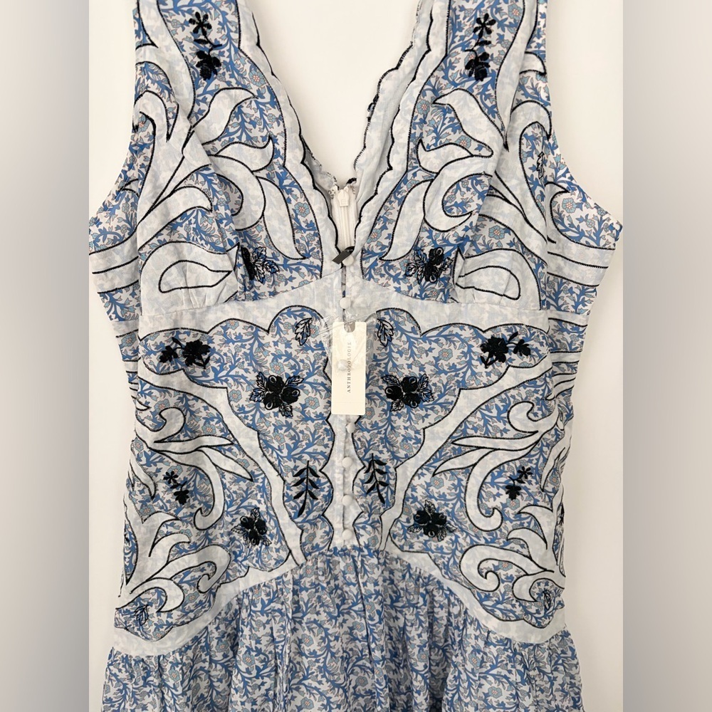 NWT By Anthropologie V-Neck Printed Mini Dress - Picture 6 of 6